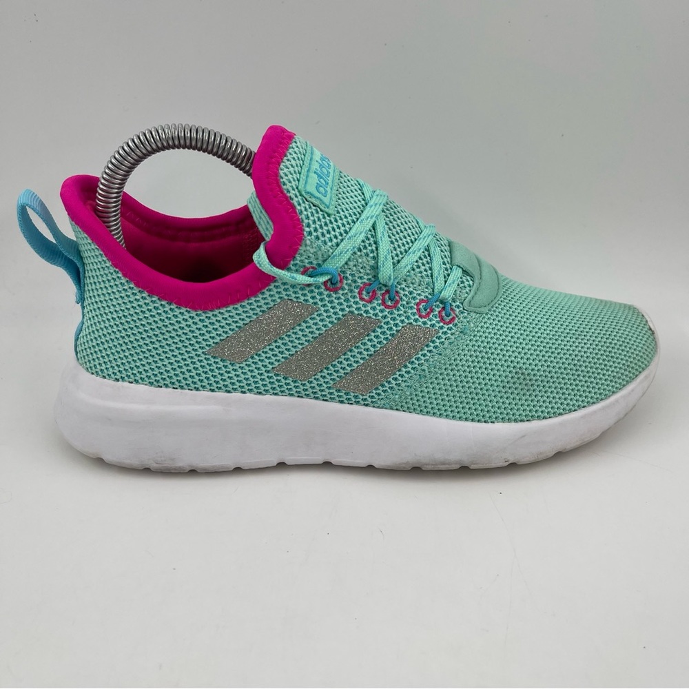 Adidas Girls Lite Racer RBN FX1473 Teal Pink Mesh Slip-On Sneaker Shoe- Size 5 Y
